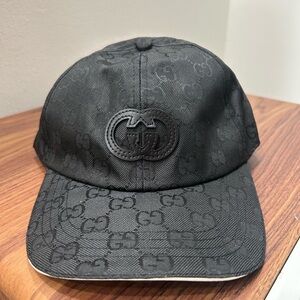 Gucci GG Supreme Monogram Black Baseball Cap